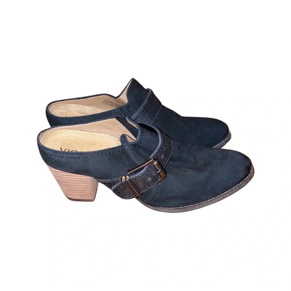 Vionic Cheyenne Black Faux Suede Mule Size 7.5